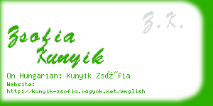 zsofia kunyik business card